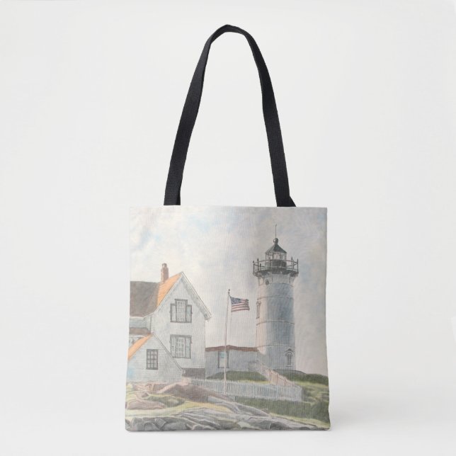 Cape Neddick Lighthouse Tote Bag (Front)