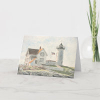 Cape Neddick Lighthouse Watercolor