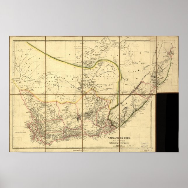 Cape of Good Hope 1842 Antique Map of South Africa Poster (Front)