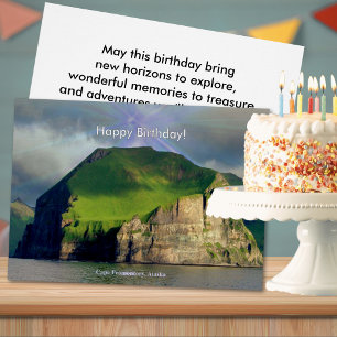 Cape Promontory Alaska Birthday Greeting Card