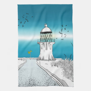 Cape Reinga Lighthouse New Zealand Tea Towel