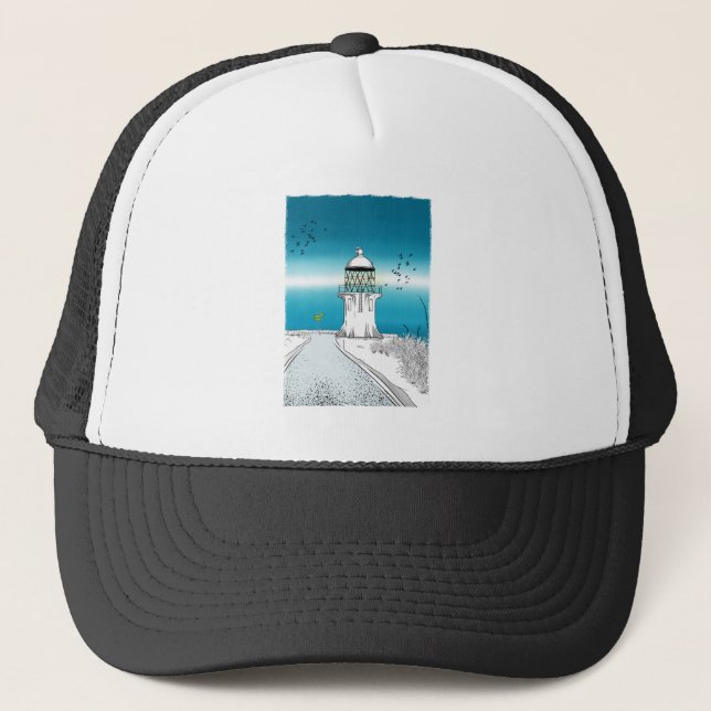 Cape Reinga Lighthouse Northland NZ Trucker Hat (Front)