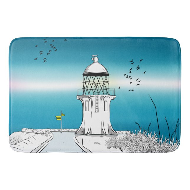 Cape Reinga Lighthouse NZ Bath Mat (Front)