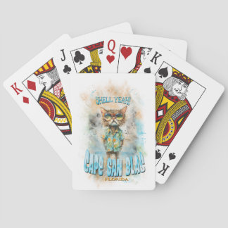 Cape San Blas Florida Beach Cat Playing Cards
