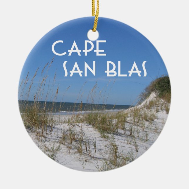 Cape San Blas Florida Ceramic Ornament (Front)