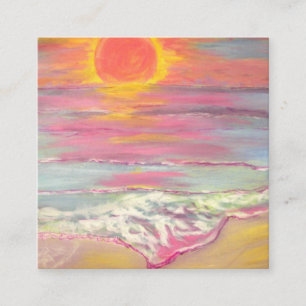 Cape San Blas Sunset Beach Square Business Card