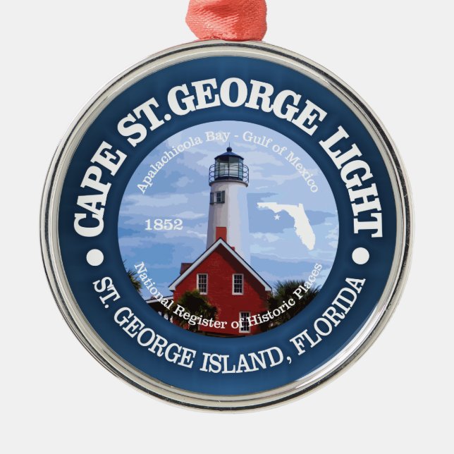 Cape St George Light Metal Ornament (Front)