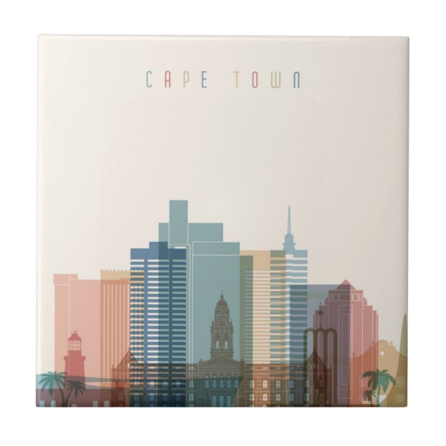 Cape Town, Africa | City Skyline Ceramic Tile (Front)