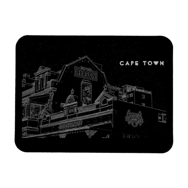 Cape Town Architecture Bakery Building Sketch Magnet (Horizontal)