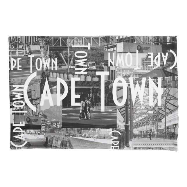 Cape Town Architecture Cityscape Monochrome Pillowcase (Front)