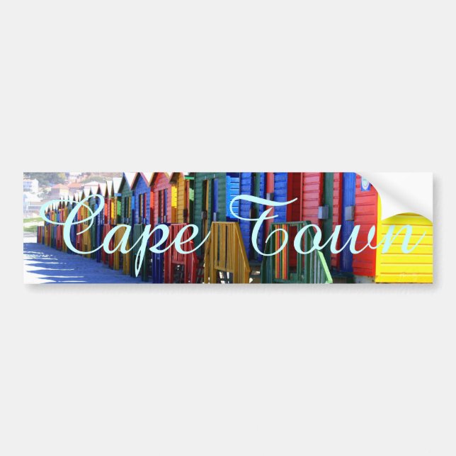 Cape Town Beach Huts Bumper Sticker (Front)