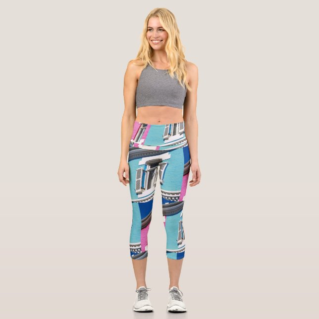 Cape Town Bo-Kaap Architecture South Africa SA Capri Leggings (Front)