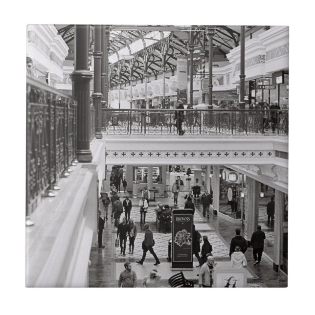 Cape Town Canal Walk Monochrome Life Ceramic Tile (Front)