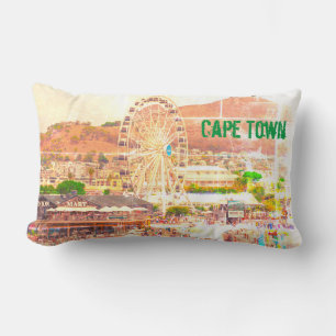 Cape Town Cityscape Waterfront South Africa Lumbar Cushion
