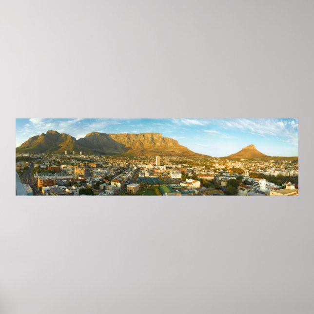 Cape Town Cityscape With Table Mountain Poster (Front)