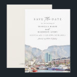 CAPE TOWN Coastline Skyline Travel Save the Date Invitation<br><div class="desc">This save the date features a watercolor painting of the Cape Town,  South Africa skyline. Easily edit *most* wording to meet your needs and add your own photo or photos to the backside with your wedding website.</div>