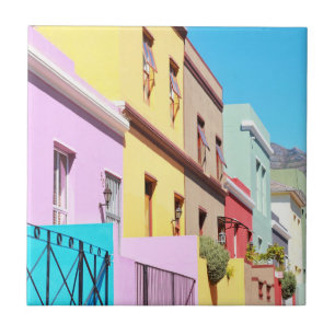 Cape Town Colourful Houses Bo Kaap Street Ceramic Tile