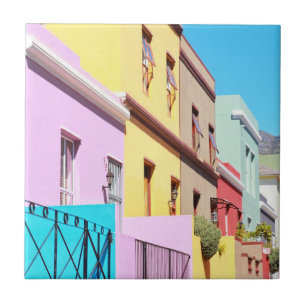 Cape Town Colourful Houses Bo Kaap Street Ceramic Tile