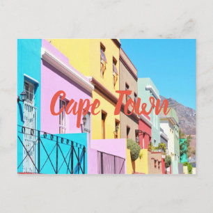 Cape Town Colourful Houses Bo Kaap Street Postcard