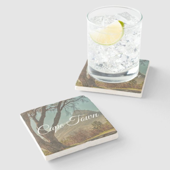 Cape Town Lion's Head Landscape South Africa  Stone Coaster (Side)