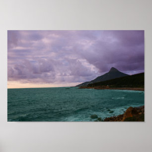 Cape Town Lion's Head South Africa SA Ocean Poster