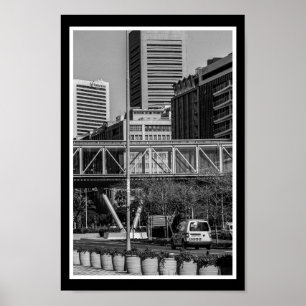 Cape Town Monochrome Cityscape Street Lifestyle Poster