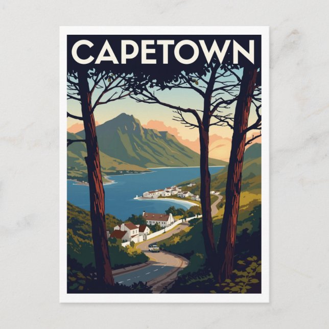 Cape Town – Scenic Coastal View Art Print Postcard (Front)