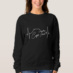 Cape Town Skyline Heartbeat Love South Africa Tabl Sweatshirt