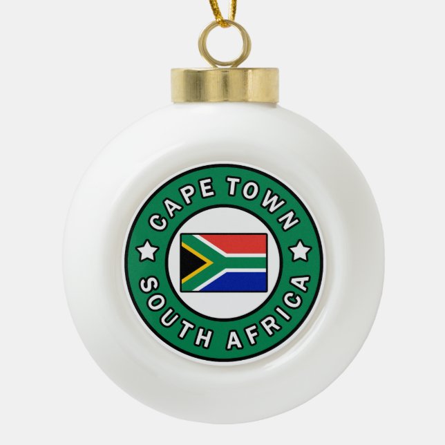 Cape Town South Africa Ceramic Ball Christmas Ornament (Front)