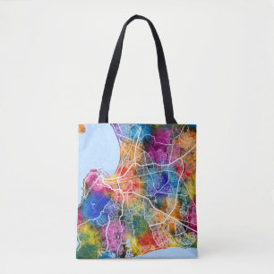 Cape Town South Africa City Map Tote Bag