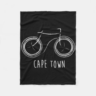 Cape Town South Africa Cute Vintage Retro Bike Fleece Blanket