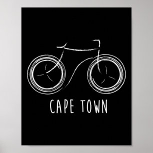 Cape Town South Africa Cute Vintage Retro Bike Poster
