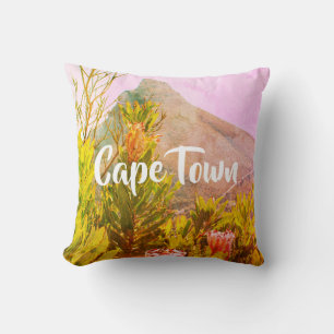 Cape Town South Africa Protea Lion's Head Cushion