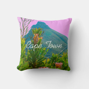Cape Town South Africa Protea Lion's Head Cushion