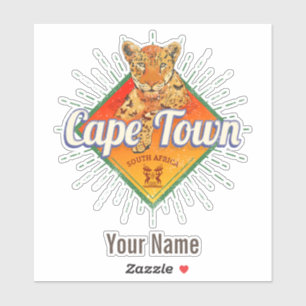Cape Town South Africa Retro Leopard Vintage