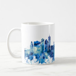 Cape Town South Africa Skyline Blue Coffee Mug