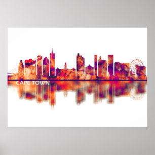 Cape Town South Africa Skyline Poster
