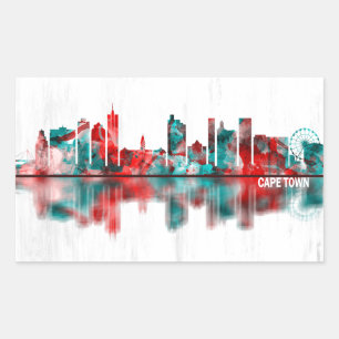 Cape Town South Africa Skyline Rectangular Sticker