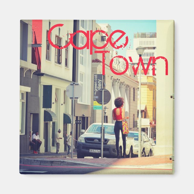 Cape Town South Africa Street View Cityscape Magnet (Front)