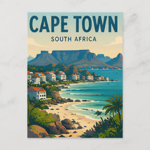 Cape Town South Africa Table Mountain Ocean View Postcard