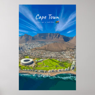 Cape Town, South Africa - Table Mountain View Poster