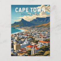 Cape Town South Africa Travel Art Vintage