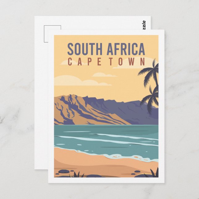 Cape Town South Africa Travel Place Illustration Postcard (Front/Back)