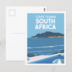 Cape Town South Africa Travel Place Illustration Postcard