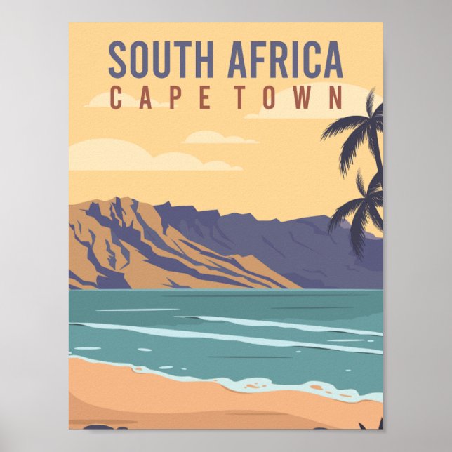 Cape Town South Africa Travel Place Illustration Poster (Front)
