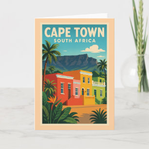 Cape Town, South Africa travel poster, Card