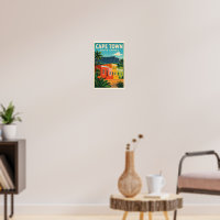 Cape Town, South Africa travel poster,