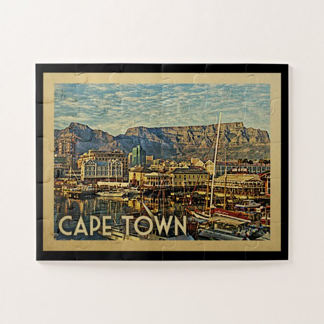 Cape Town South Africa Vintage Travel Jigsaw Puzzle (Horizontal)