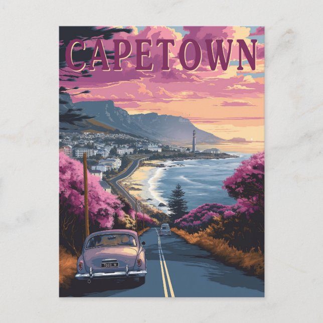 Cape Town, South Africa Vintage Travel Postcard (Front)