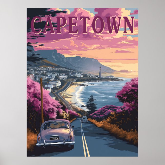 Cape Town, South Africa Vintage Travel Poster (Front)